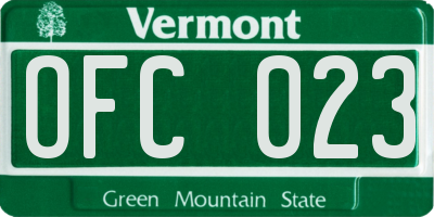 VT license plate OFC023