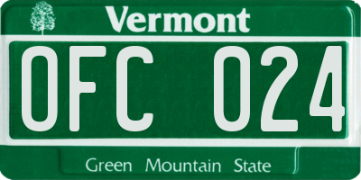 VT license plate OFC024