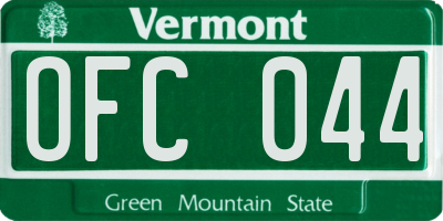 VT license plate OFC044