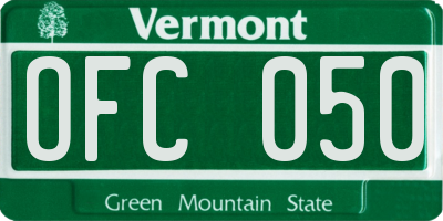 VT license plate OFC050