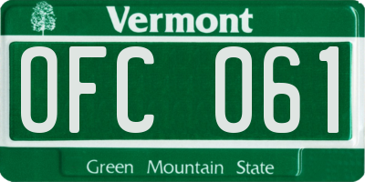 VT license plate OFC061