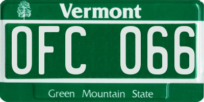 VT license plate OFC066