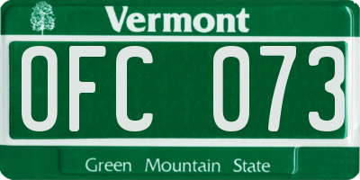 VT license plate OFC073