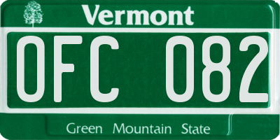 VT license plate OFC082