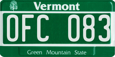 VT license plate OFC083