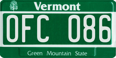 VT license plate OFC086