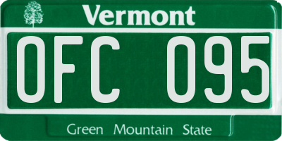 VT license plate OFC095