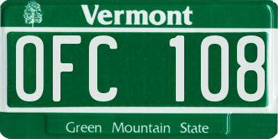 VT license plate OFC108