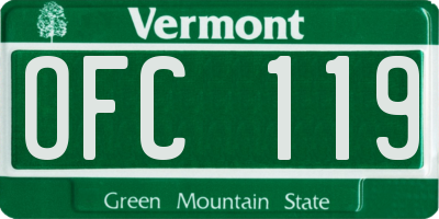 VT license plate OFC119