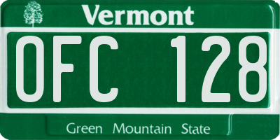 VT license plate OFC128