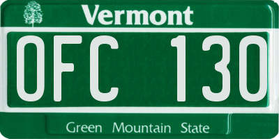 VT license plate OFC130