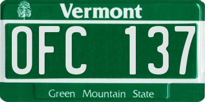 VT license plate OFC137
