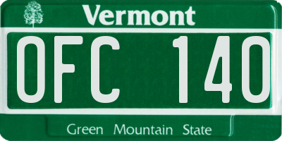 VT license plate OFC140