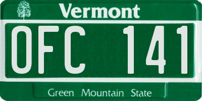VT license plate OFC141