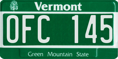 VT license plate OFC145
