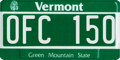 VT license plate OFC150