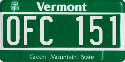 VT license plate OFC151