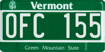 VT license plate OFC155