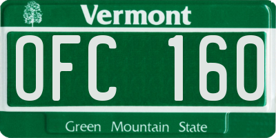 VT license plate OFC160