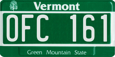 VT license plate OFC161
