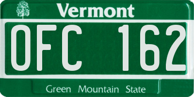 VT license plate OFC162