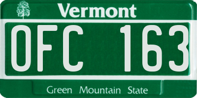 VT license plate OFC163