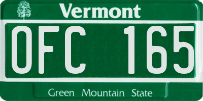 VT license plate OFC165