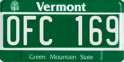 VT license plate OFC169