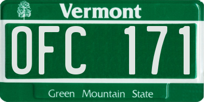 VT license plate OFC171