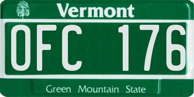 VT license plate OFC176