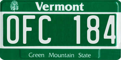 VT license plate OFC184
