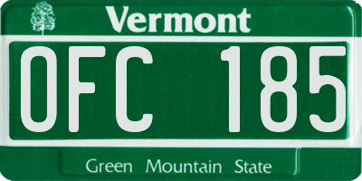 VT license plate OFC185
