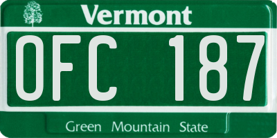 VT license plate OFC187