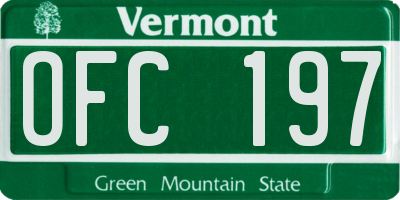 VT license plate OFC197