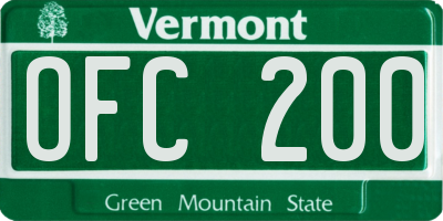 VT license plate OFC200