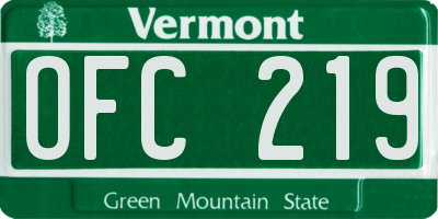 VT license plate OFC219