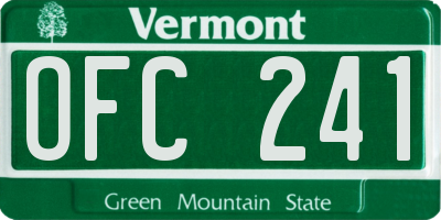 VT license plate OFC241