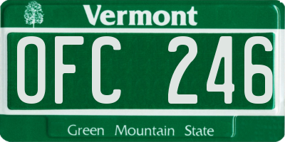 VT license plate OFC246