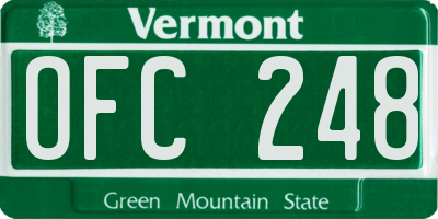 VT license plate OFC248