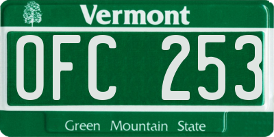 VT license plate OFC253