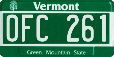 VT license plate OFC261