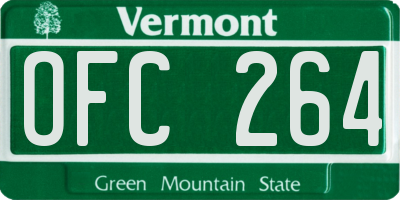 VT license plate OFC264