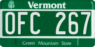 VT license plate OFC267