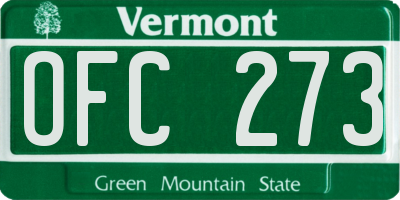 VT license plate OFC273