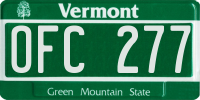 VT license plate OFC277