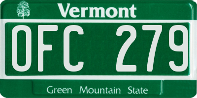 VT license plate OFC279