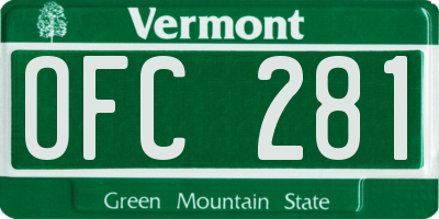 VT license plate OFC281