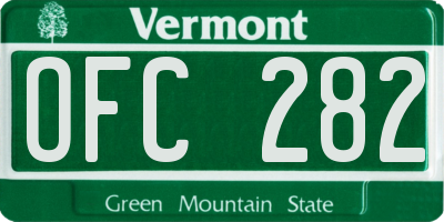 VT license plate OFC282