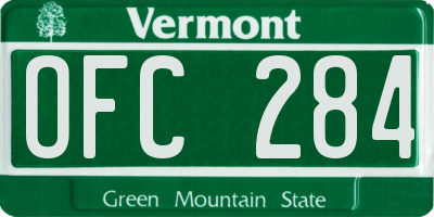 VT license plate OFC284