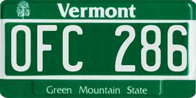 VT license plate OFC286